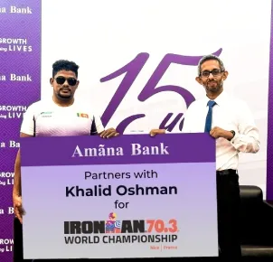 Am&atilde;na Bank continues support to visually impaired athlete Khalid Oshman as he takes on the world stage for IRONMAN 70.3 World Championship in Nice, France.